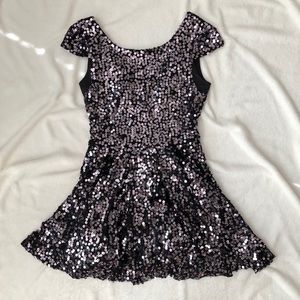 Arden B Sequin Black Mini Dress Small